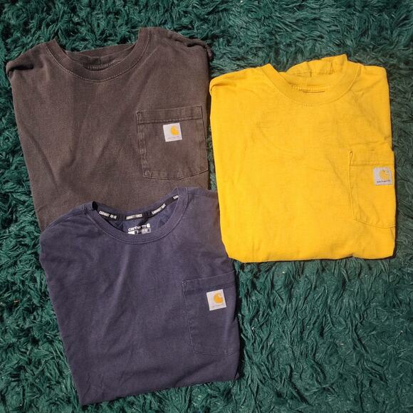 Carhartt Pocket Tee Bundle Medium Loose & Relaxed Fit Black Gold Navy Workwear - Picture 1 of 7